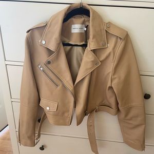 Rebecca Minkoff Cropped Moto Jacket Leather